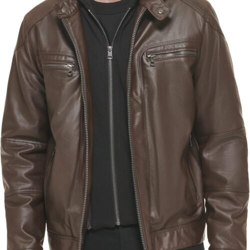 Men's Motorcycle Jacket With Removable Hoodie
