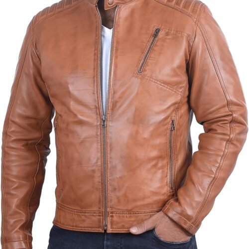 Premium Soft Lambskin Leather Men's Motorcycle Jacket - Vintage Cafe Racer with a Modern Twist