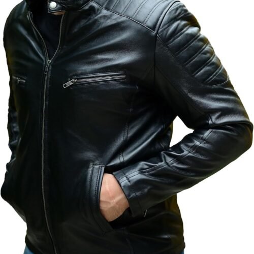 Timeless Classic Leather Jacket Men - Biker Style Real Lambskin Vintage Look Motorcycle Jackets for Men