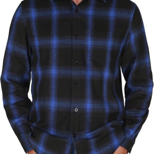 Mens Flannel Shirts Long Sleeve Button Down Shirt with Pocket Casual Shirts Work Shirts for Men