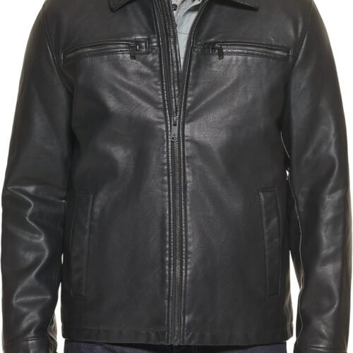Men's  Faux Leather Jacket (Regular, Big & Tall Sizes)