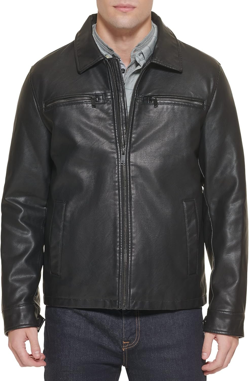 Men's Faux Leather Jacket (Regular, Big & Tall Sizes)